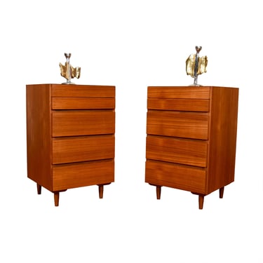 Pair of Danish Teak Petite Chests of Drawers | Nightstands