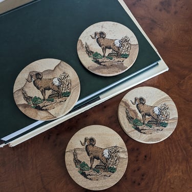 Set of 4 Bighorn Sheep Rock Coasters 