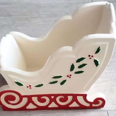 Vintage Wooden tabletop Sleigh Mantlepiece Decorations Christmas home decor Santa's Sled 