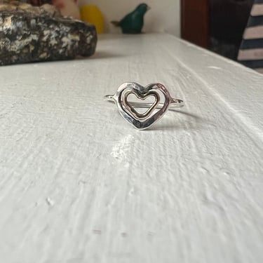I carry your heart in mine Ring sterling and 14k gold heart ring 