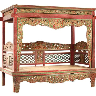 Vintage Opium Wedding carved canopy bed from Terra Nova Designs Los Angeles 