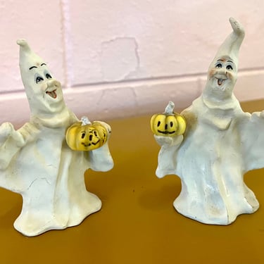 Vintage 1990s Allyson Nagel Ghost With Pumpkin Figurine 