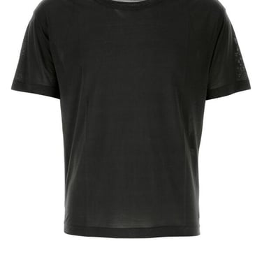 Lemaire Men Black Silk T-Shirt