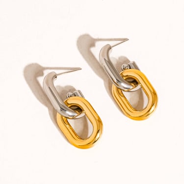 Jaxon 18K Non-Tarnish Double Chain Earring