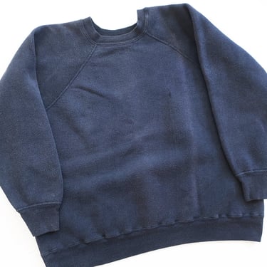 60s sweatshirt / cotton sweatshirt / 1960s sun faded Mayo Spruce cotton blank crewneck sweatshirt XL 