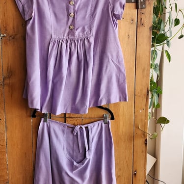 60s Maternity Skirt Suit Purple Lavender 