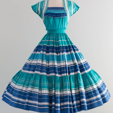Spectacular 1950's Côte d’Azur Southwestern Patio Dress / SM