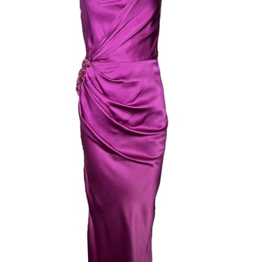 J. Mendel Magenta Bias-Cut 30s Style Silk Gown