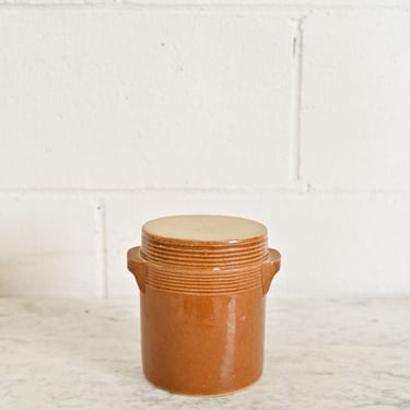 vintage French lidded stoneware pot i