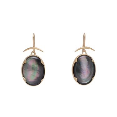 Gabriella Kiss 18k Oval Black Mother-of-Pearl Earrings
