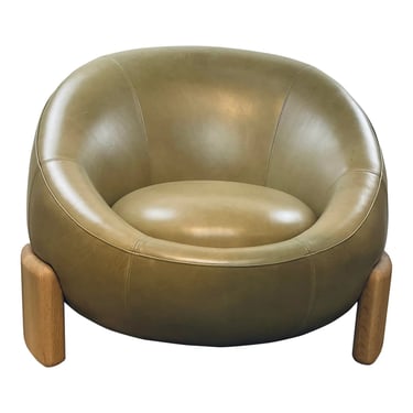 Theodore Alexander Modern Light Bronze Leather Arlo Club Chair