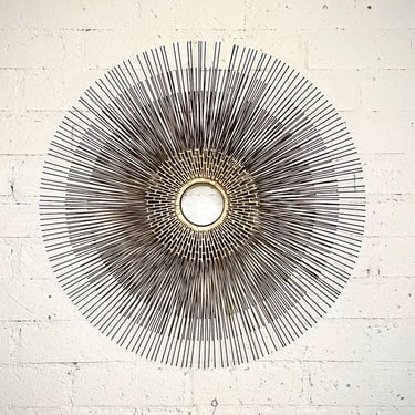 Mid-Century Modern Brutalist Sunburst Wall Sculpture by William Friedle, c.1970s 
