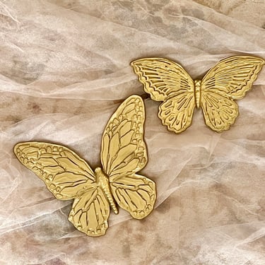 Gold Butterfly Wall Decor, Homco, Set 2, Hollywood Regency, Dated 1967 