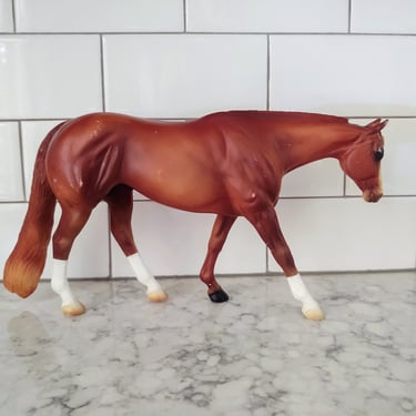 Vintage 1990's Peter Stone Co Chestnut Arlo Western Pleasure Horse Toy Horse Figurine 