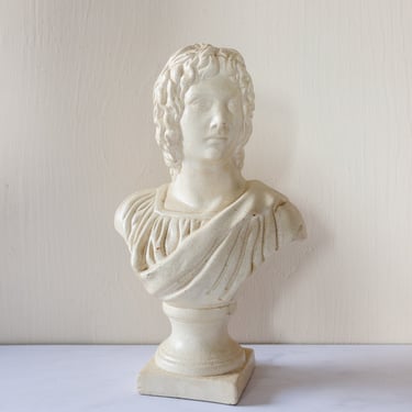 vintage French terra cotta Grecian bust