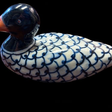 Ceramic Blue and White Duck