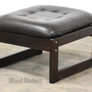 Percival Lafer Brown Leather Ottoman 