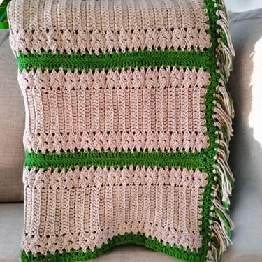 Vintage Crochet Blanket Hand made Wool Blanket Housewarming Gift Blanket Cozy Crochet Throw Lap Blanket for Couch Bed Throw Crochet Blanket 