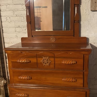 Marine Themed Dresser w Mirror and 3 Drawers