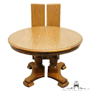 RICHARDSON BROTHERS Oak Rustic Country French 47" Round Double Pedestal Dining Table 5442-381 