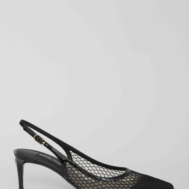 Dolce&Gabbana Women Mesh And Patent Leather Slingback