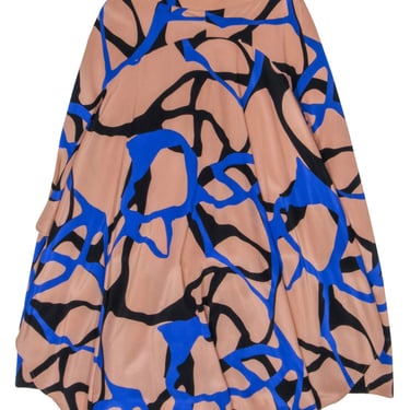 By Malene Birger - Mauve, Black, & Blue Print Maxi Skirt Sz 8
