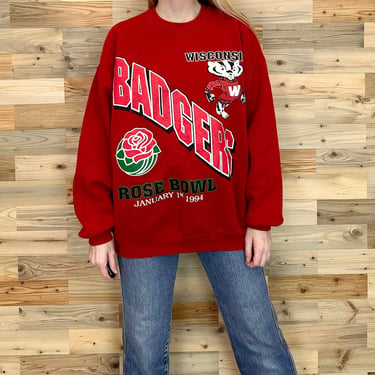 90's Wisconsin Badgers 1994 Vintage Rose Bowl Sweatshirt 