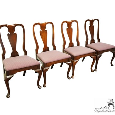 Set of 4 HICKORY CHAIR Solid Mahogany Traditional Queen Anne Style Dining Side Chairs 