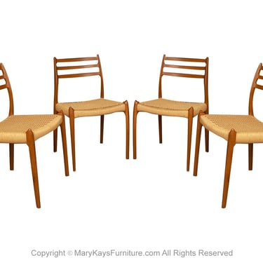 Mid-Century Niels Otto Moller Model 78 Teak Dining Chairs 