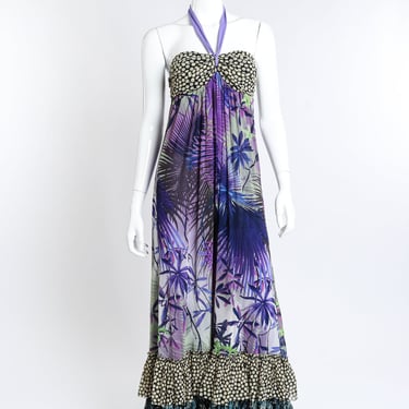 2009 Resort Collection Polka &amp; Palm Maxi Dress