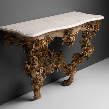 Marble Top Gilt Console