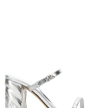 Alexander Mcqueen Woman Silver Leather Seal Mules