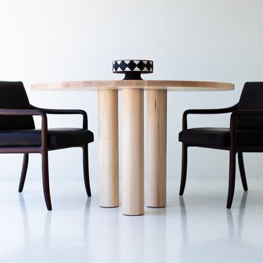 Cava Modern Round Dining Table in Maple 