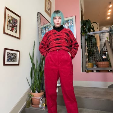 VTG 90s Red Corduroy Trousers 