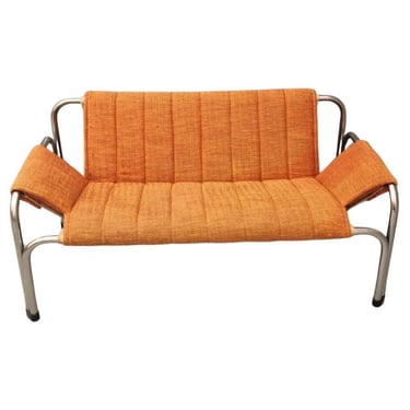 Chromed functionalist sofa by Viliam Chlebo, 1970s, Czechoslovakia 