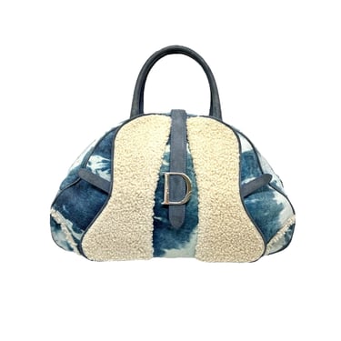 Dior Blue Tie-Dye Saddle Bowler Bag