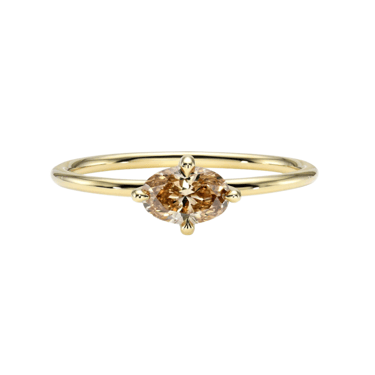 Slim Solitaire with Oval Champagne Diamond — Commitment, Curated