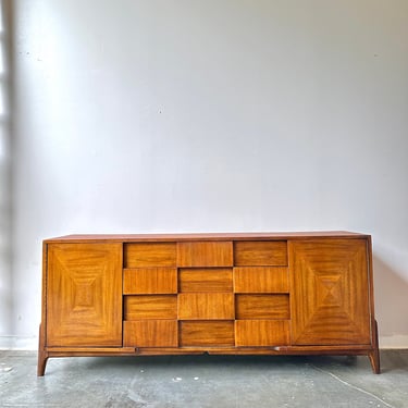 MCM Exoskeleton Style Walnut Dresser By American of Martinsville 