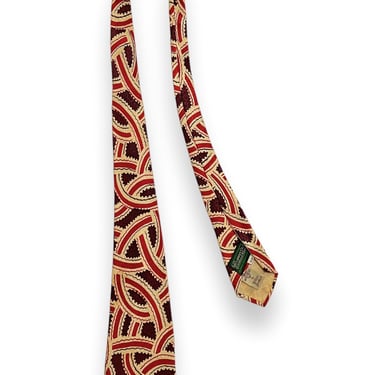 Vintage 1930s WILCREST Silk Necktie ~ Art Deco / Rockabilly / Swing ~ Neck Tie / Cravat ~ Brocade / Abstract Print 