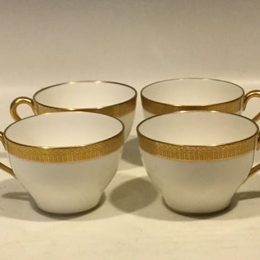 Set Of 4 Lenox China Countess J40 Demitasse Espresso cups - Gold Encrusted coffee cups, coffee lover gifts, elegant coffee cups, small cup 