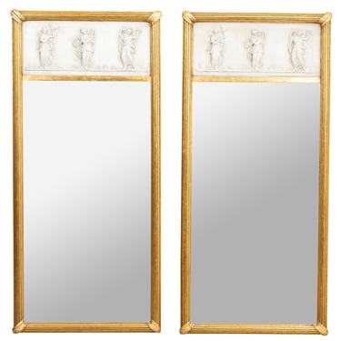 Pair of Classical Style Mirrors With Three Graces