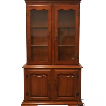 TELL CITY Solid Hard Rock Maple Colonial Early American 40" Buffet w. China Cabinet 8481 - #48 Andover Finish 