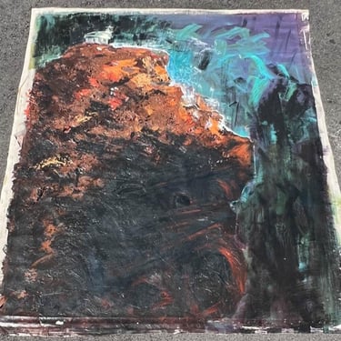 Original 1984 ABSTRACT EXPRESSIONIST PAINTING Large-Scale 101x77