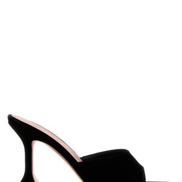 Amina Muaddi Women Black Velvet Lupita Mules