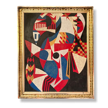 Circa 1950s Abstract Painting After Stuart Davis, Framed