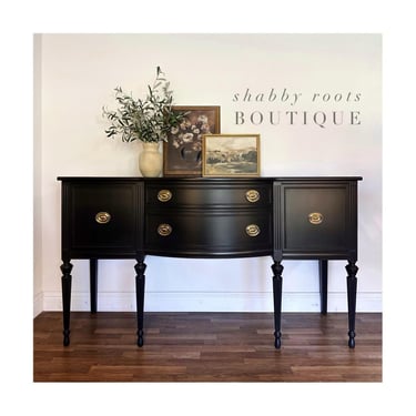 NEW! Antique Black Buffet Sideboard Cabinet Credenza tall legs entry way console - San Francisco, CA by Shab