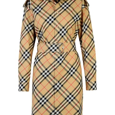 Burberry 'Check' Beige Cotton Dress Woman