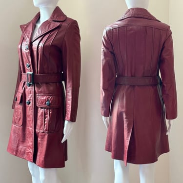 Leather Coat 1970's fit S - M The Tannery 