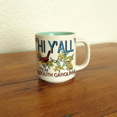 Vintage South Carolina Souvenir Coffee Mug Hi Y'All 