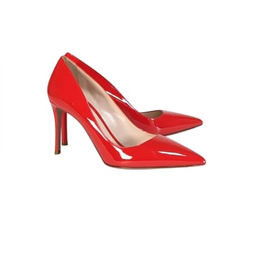 Prada - Red Patent Leather Pointed Toe Pumps Sz 10.5